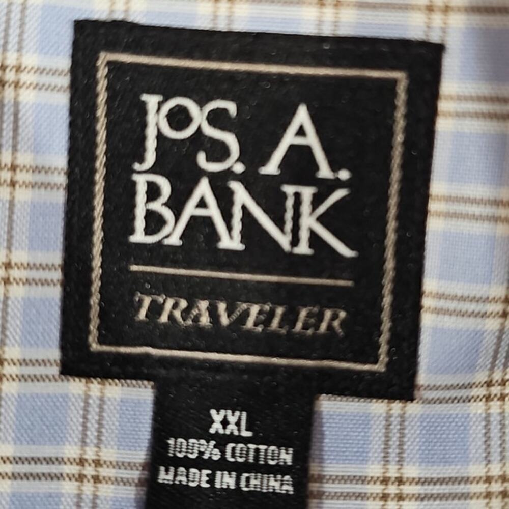 Jos. A. Bank Traveler Button-Down Dress Shirt Light Blue Size XXL - Picture 3 of 5